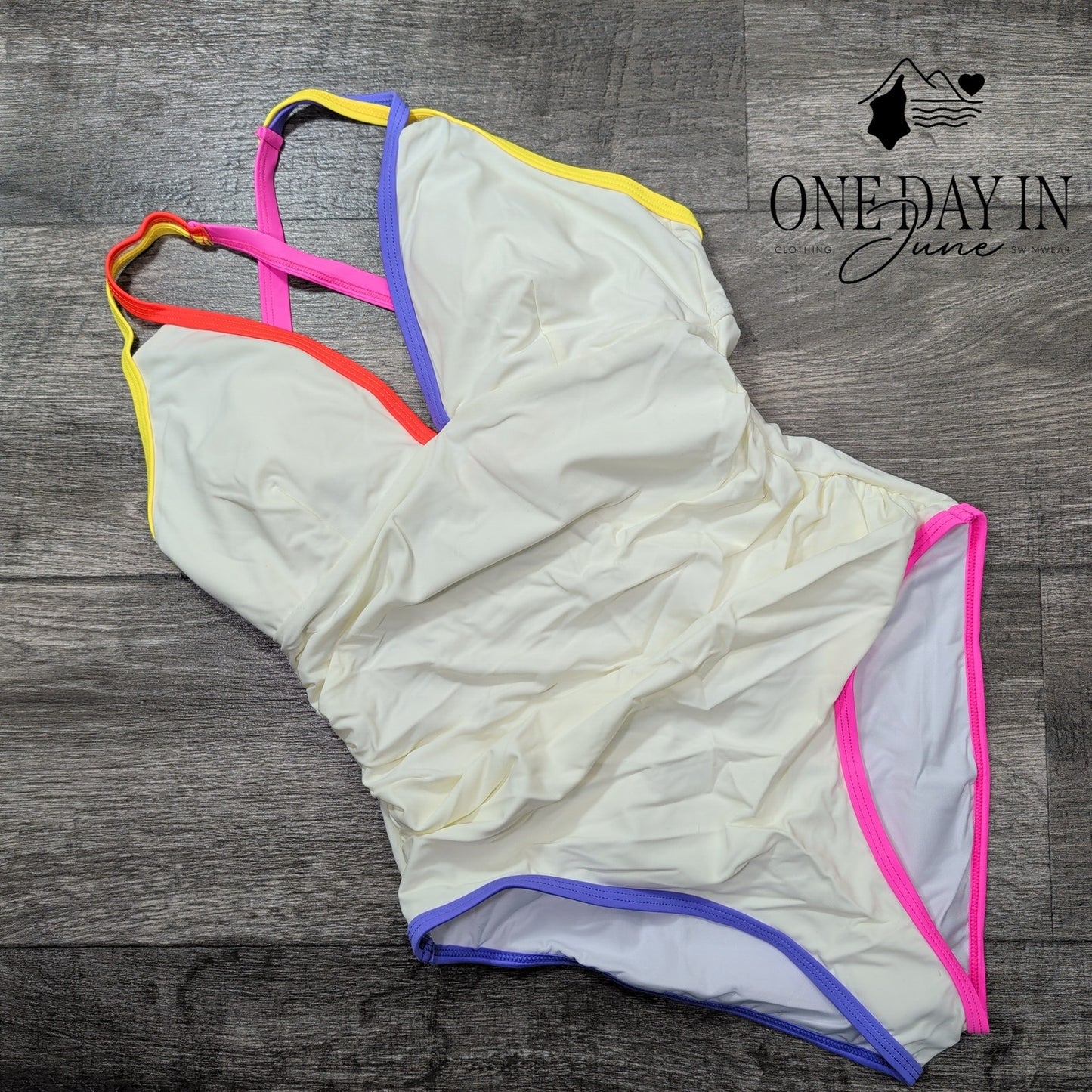 Popvil Tie Back Tummy Control One Piece Swimsuit Size M