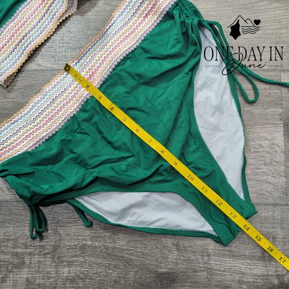 Blooming Jelly High Waist Drawstring Bikini Swimsuit Size XL