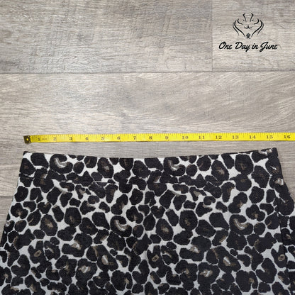 J.Crew Leopard Print Jacquard Pencil Skirt Black Ivory Size 4