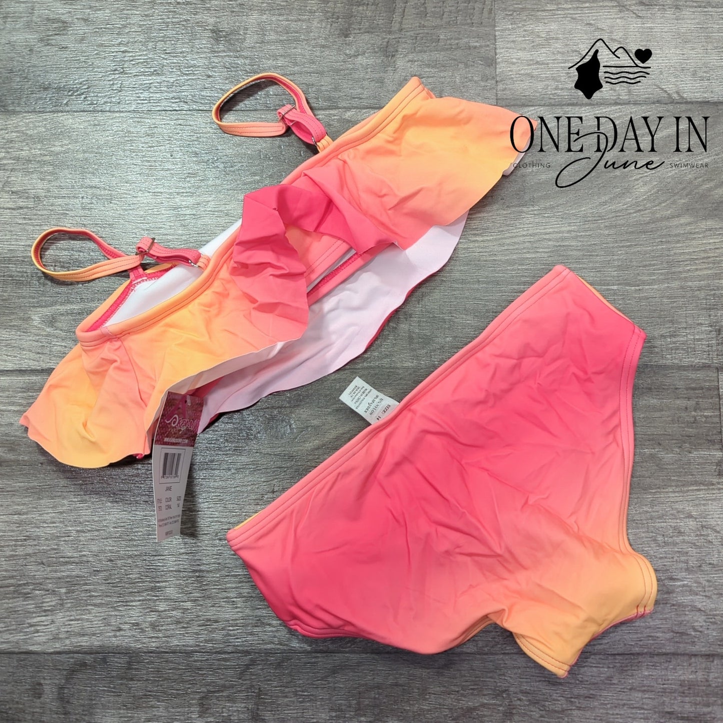 Kanu Surf Janie Flounce Bikini Swimsuit Size 14