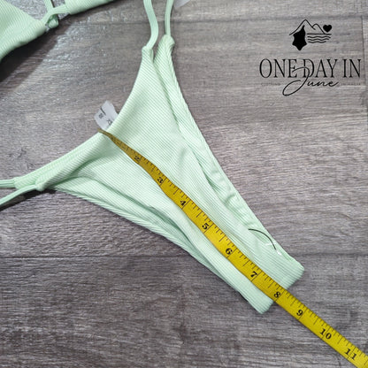 MakeMeChic Halter Ribbed Bikini Swimsuit Size XS