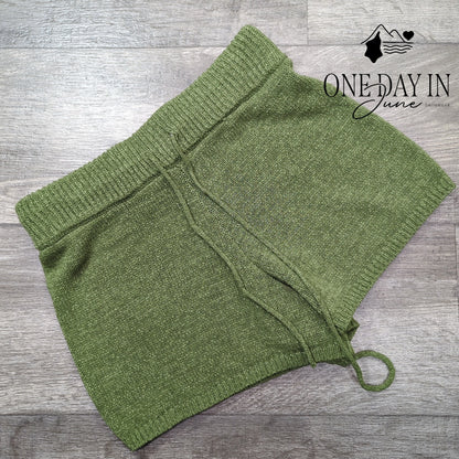Sage Drawstring Knit Shorts Size S