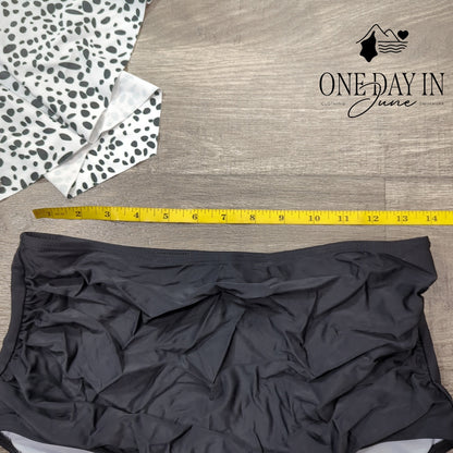 Aleumdr High Waist Flounce Bikini Swimsuit Size L