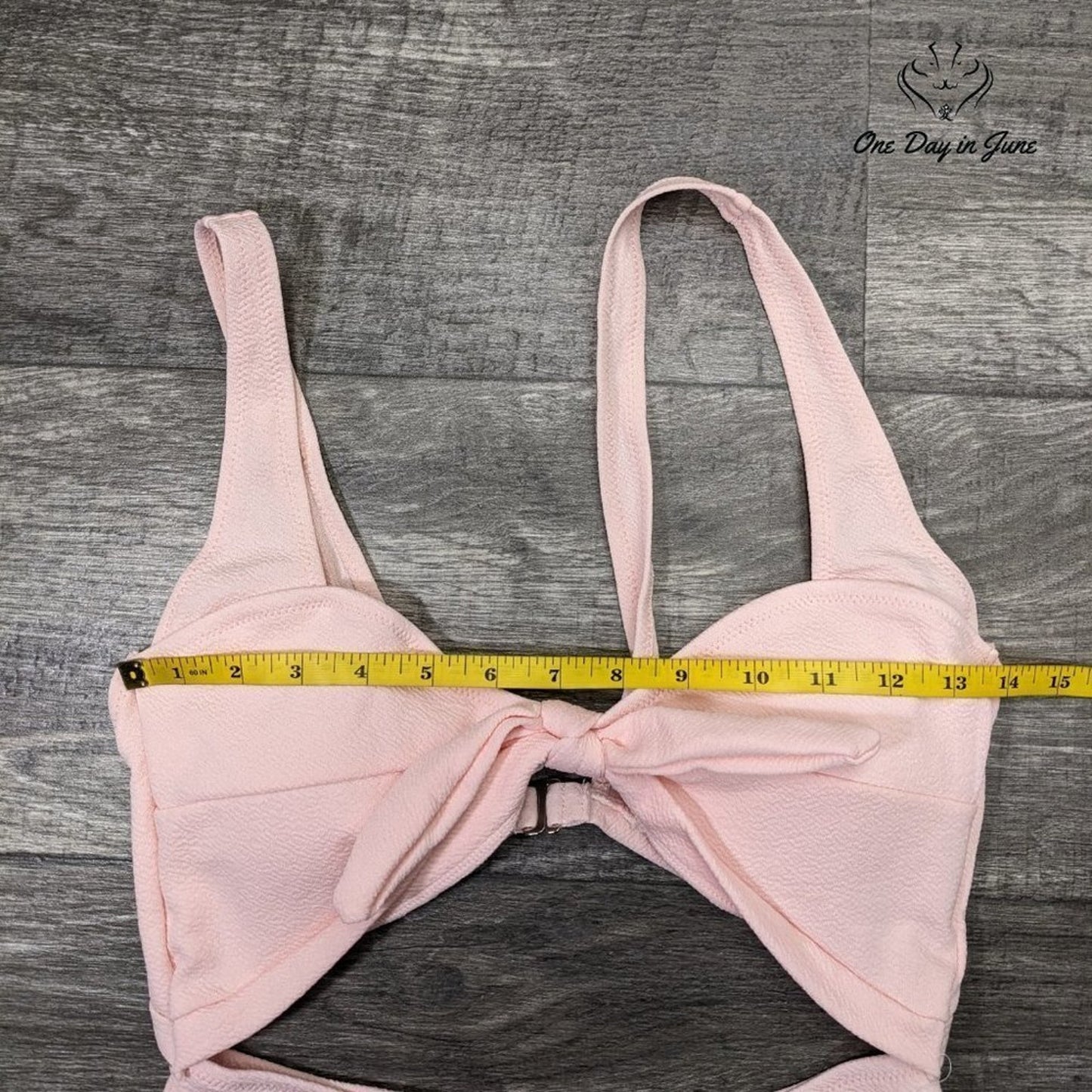 Tempt Me Knot Front Cut Out Textured One Piece Swimsuit Size M