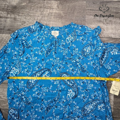 St. John's Bay High Neck Long Sleeve Blouse Size XL