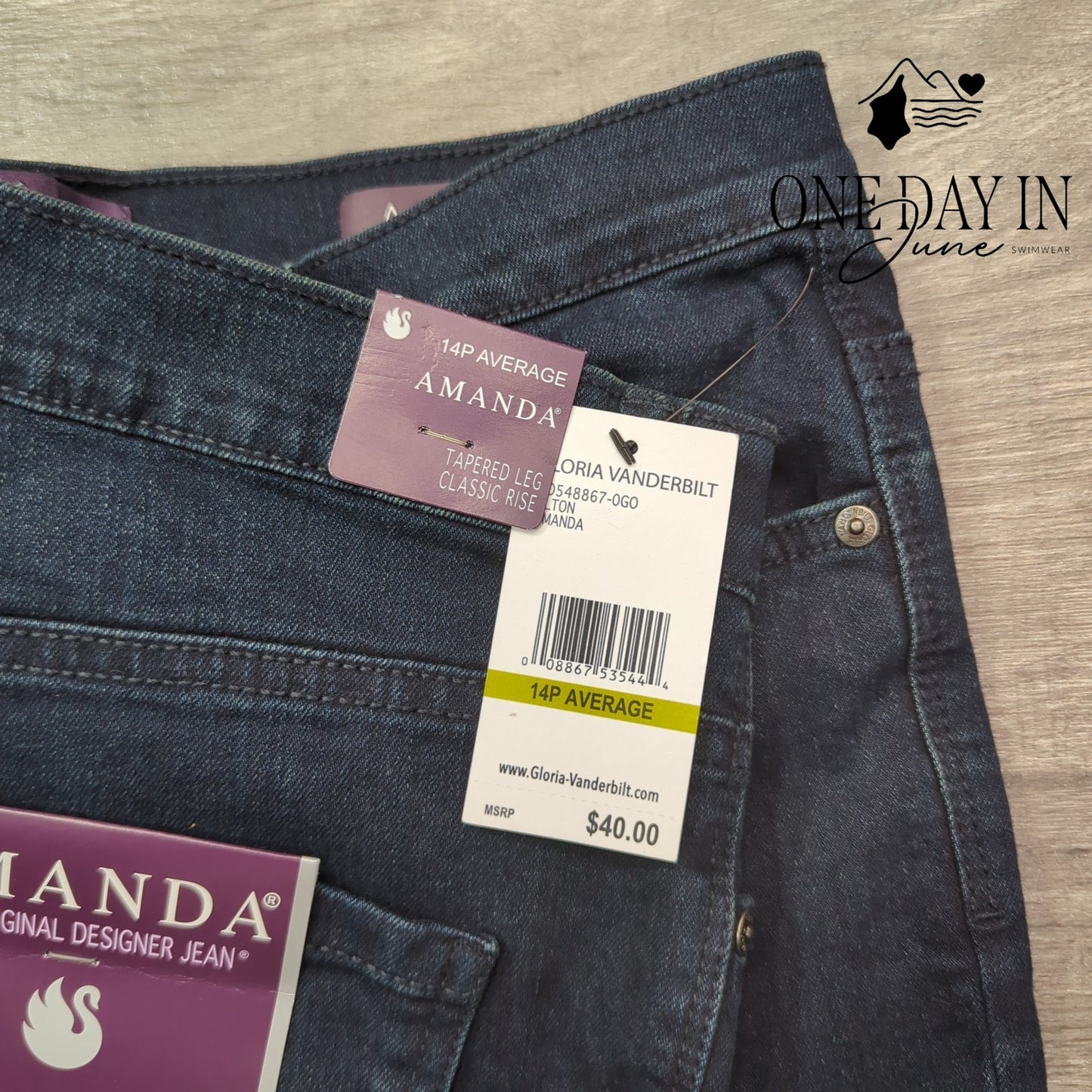 Gloria Vanderbilt Petite Classic Rise Tapered Leg Jeans Size 14P