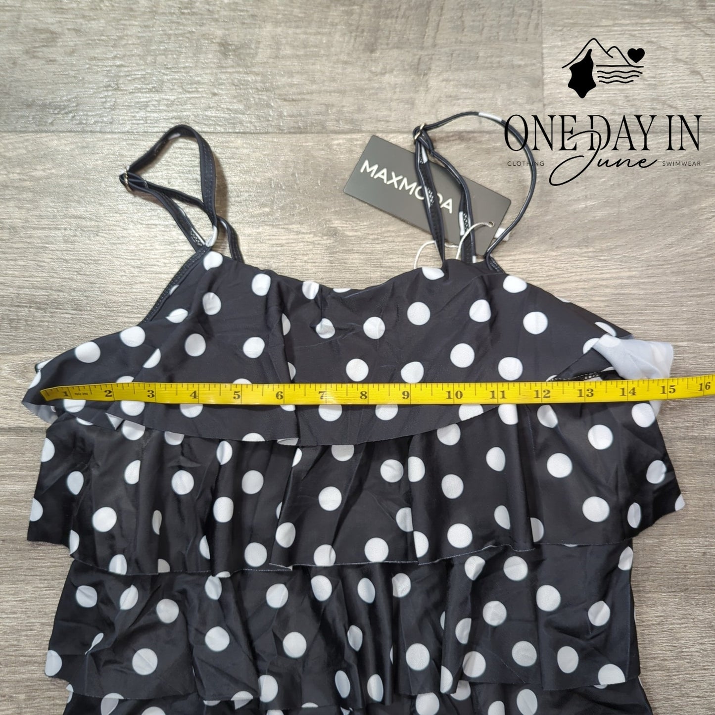 Maxmoda Tiered Polka Dot One Piece Swimsuit Size M