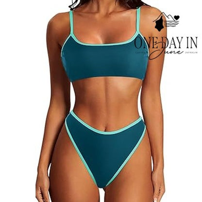Charmo High Waist Crop Bikini Swimsuit Size M