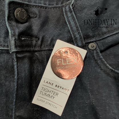 Lane Bryant Tighter Tummy High Rise Straight Jeans Dark Wash NWT Size 14