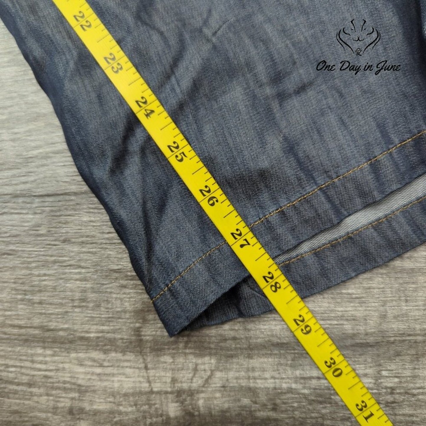 Atron Bleu Pants Blue Chambray Wide Leg Pull On Elastic Waist Size XS