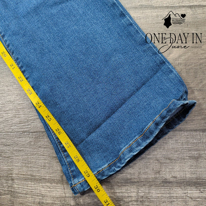 Tahari Belleville Mid Rise Bootcut Jeans Canyon Blue NWT Size 10