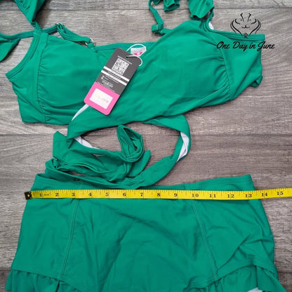 Shekini Cross Front Ruffle Bikini Swimsuit Size M