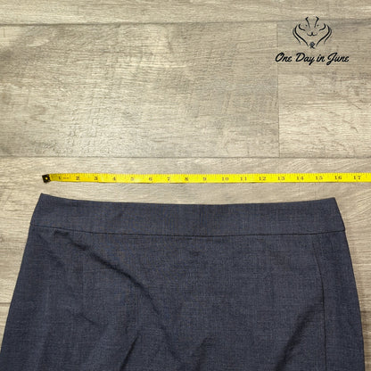 Loft Tailored Mini Skirt Blue Gray Back Zip NWT $54.99 Size 8