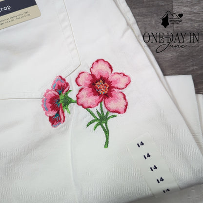 Tommy Hilfiger Embroidered Crop Jeans Size 14