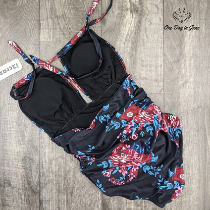 I2crazy Deep V Neck Halter One Piece Swimsuit Size M