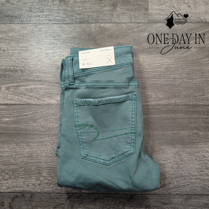 American Eagle Outfitters Super Stretch X Jegging Jeans Regular Green NWT Size 4