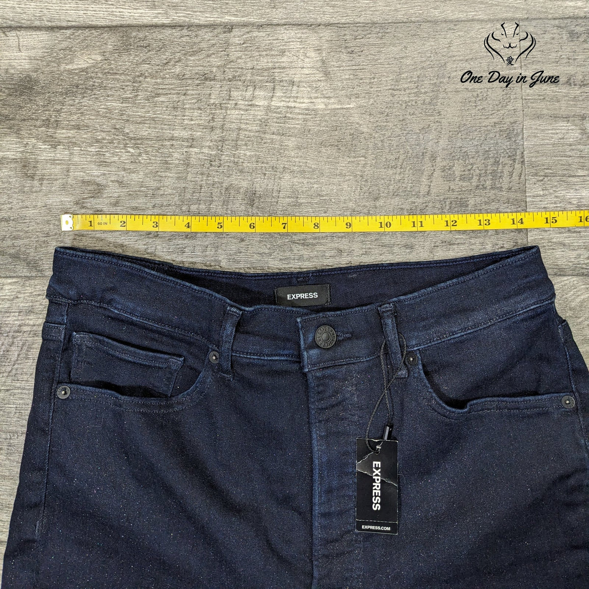 Express High Rise Skinny Jeans Dark Indigo Blue Stretch NWT Size 12/S
