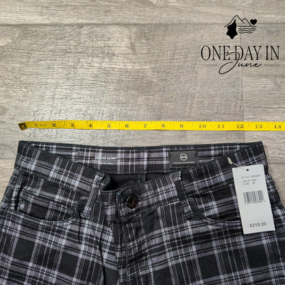 AG Adriano Goldschmied Farrah High Rise Skinny Jeans Black Plaid NWT Size 2 (26)