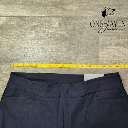 Chico's So Slimming Brigitte Slim Leg Crop Pants Classic Navy NWT Size 10