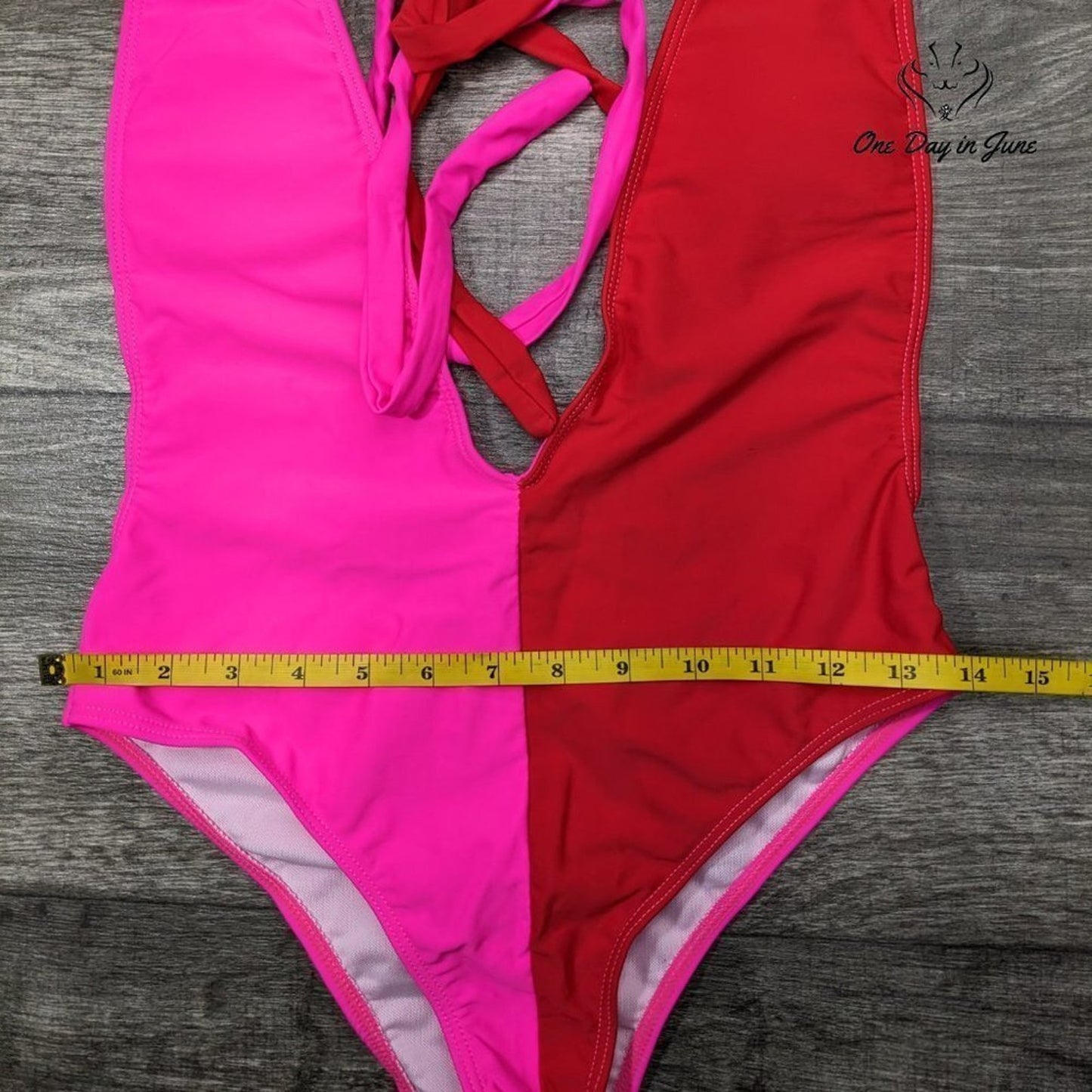 Sweatyrocks Deep V Criss Cross One Piece Swimsuit Size S