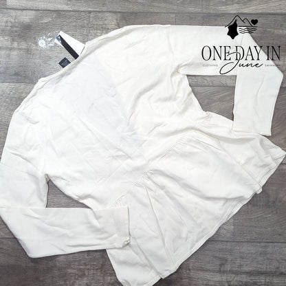 Grace Long Sleeve Silk Blend Single Button Sweater Size M