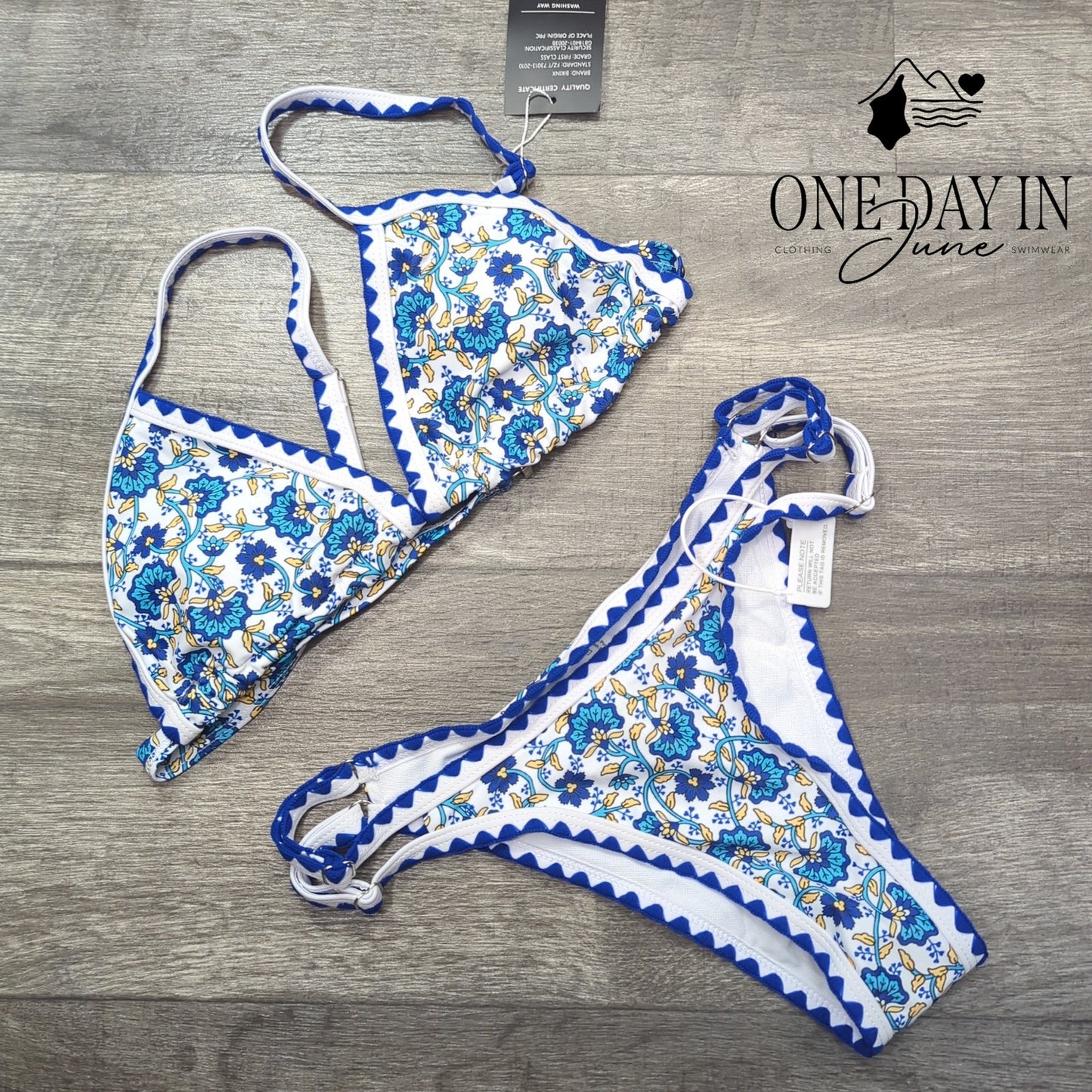 Bikinx Floral Cheeky Triangle Bikini Swimsuit Size M