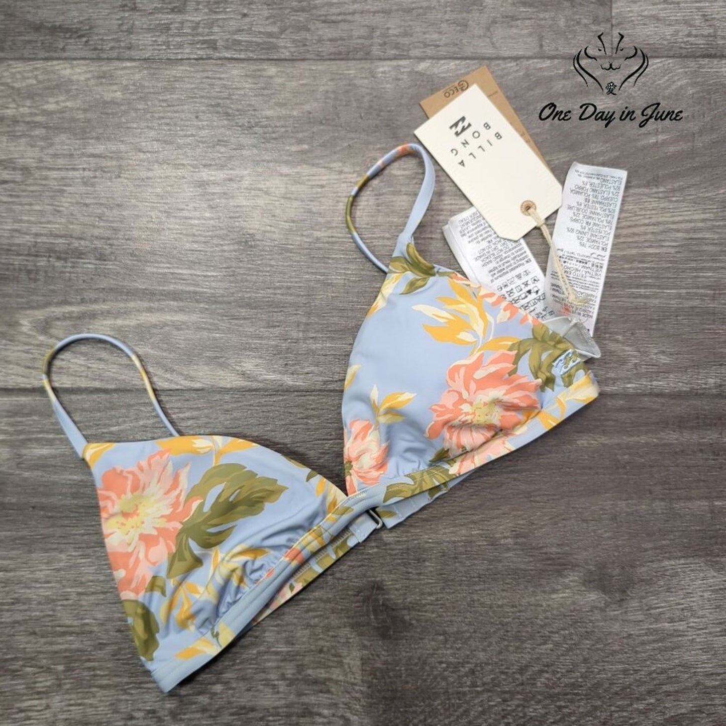 Billabong Skies For Days Ceci Triangle Bikini Top Size M