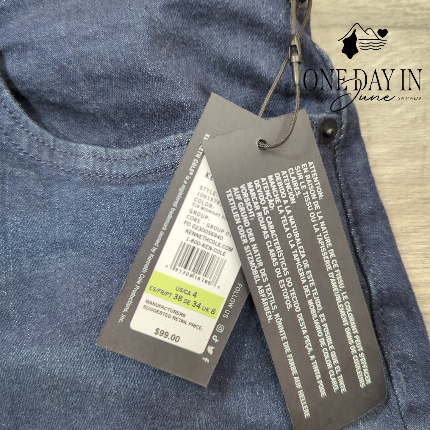 Kenneth Cole High Rise Barrell Leg Ankle Length Jeans Size 4