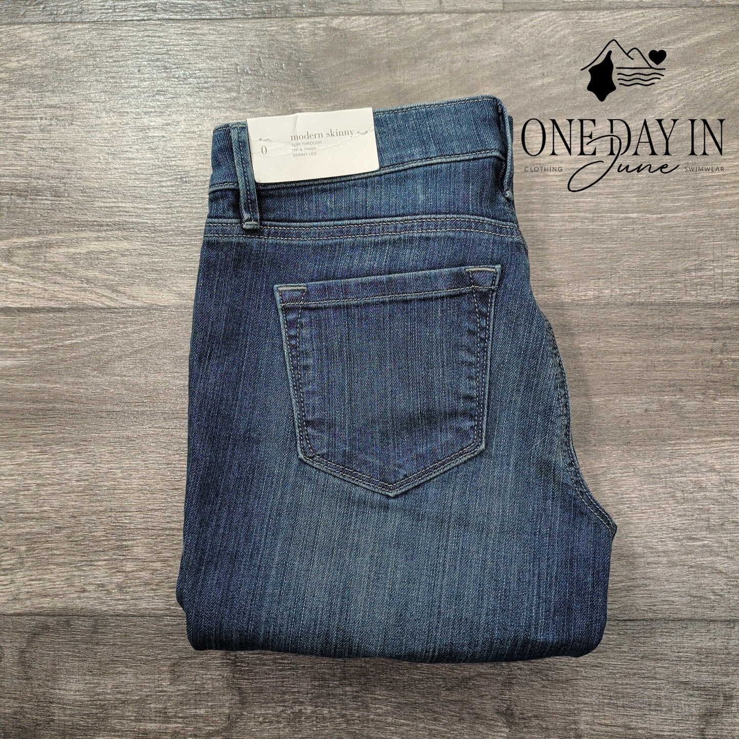 Loft Modern Skinny Jeans Dark Wash Blue Stretch Denim NWT Size 0