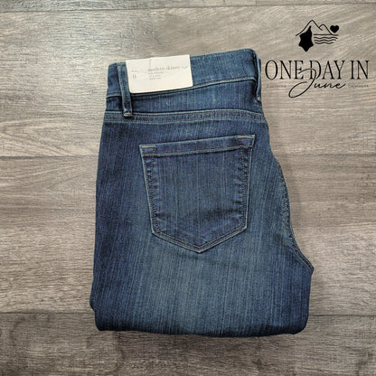 Loft Modern Skinny Jeans Dark Wash Blue Stretch Denim NWT Size 0