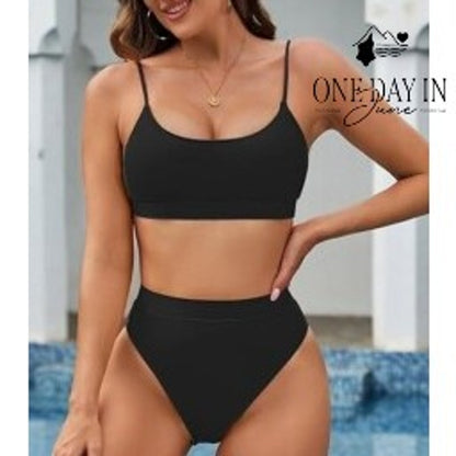 Pink Queen High Waist Crop Bikini Swimsuit Size S