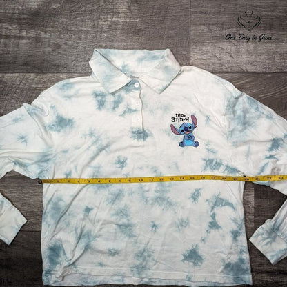 Disney Collared Long Sleeve Tee Shirt Size XL