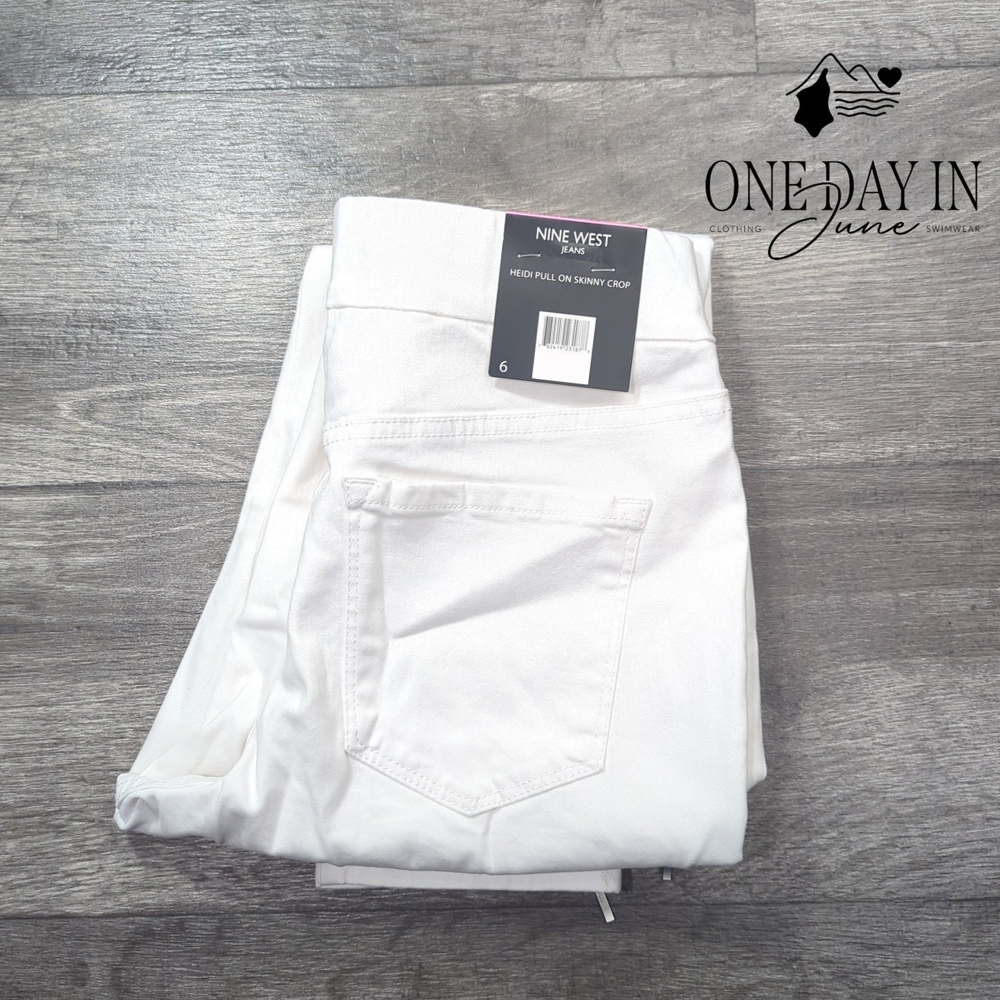 Nine West Heidi Pull On Zipper Hem Skinny Crop Jeans Size 6