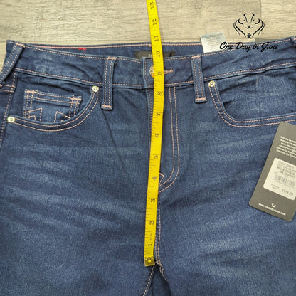 True Religion Becca Crystal Mid Rise Bootcut Jeans Dark Wash NWT $179 Size 27 (4