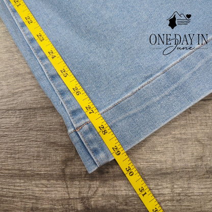 Odyn High Rise Wide Leg Jeans Light Wash Double Button NWT Size 2