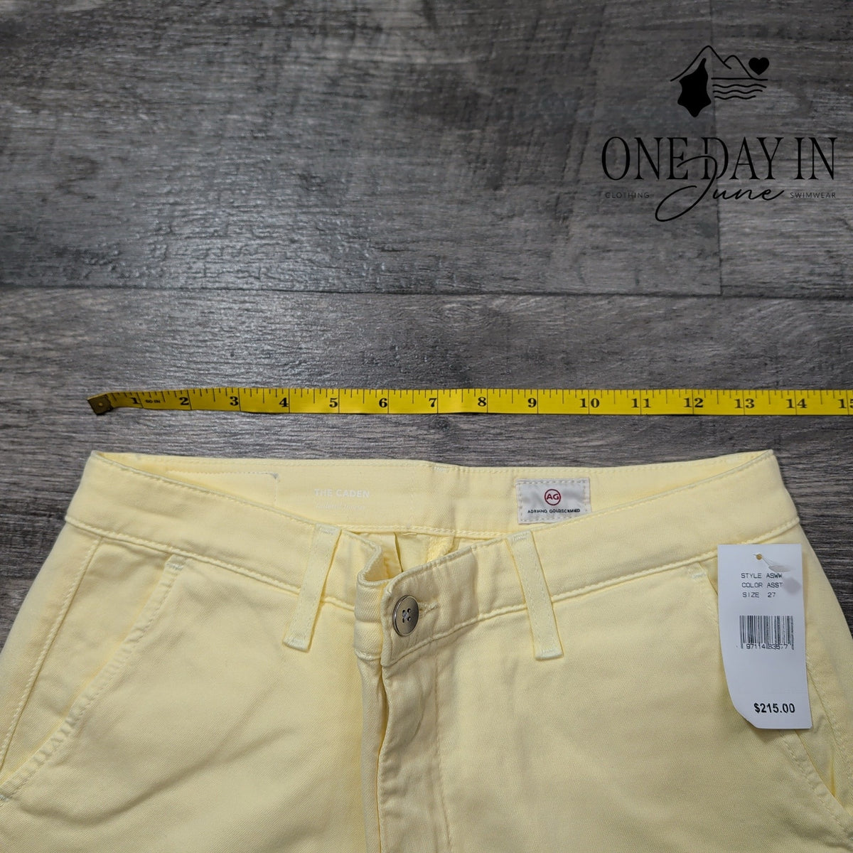 AG Adriano Goldschmied The Caden Tailored Trouser Pants Yellow NWT Size 4 (27)