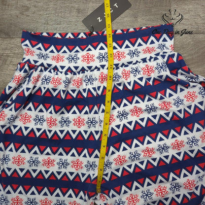 ZJCT Winter Snowflake Pajama Pants Red White Blue Fair Isle NWT Size L