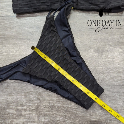 Zaful Ring Front Textured Bikini Swimsuit Size S