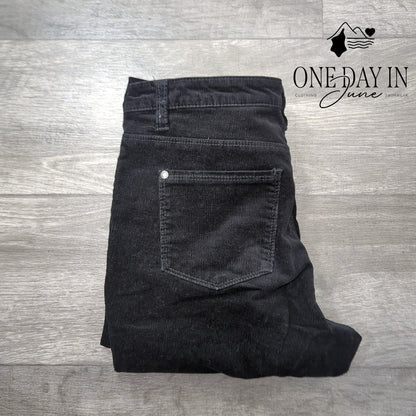 Buffalo David Bitton Supreme Mid Rise Skinny Corduroy Pants Black NWT Size 8