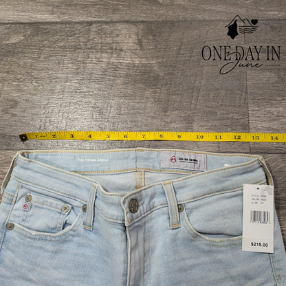 AG Adriano Goldschmied Prima Cigarette Ankle Jeans Light Wash NWT Size 4 (27)
