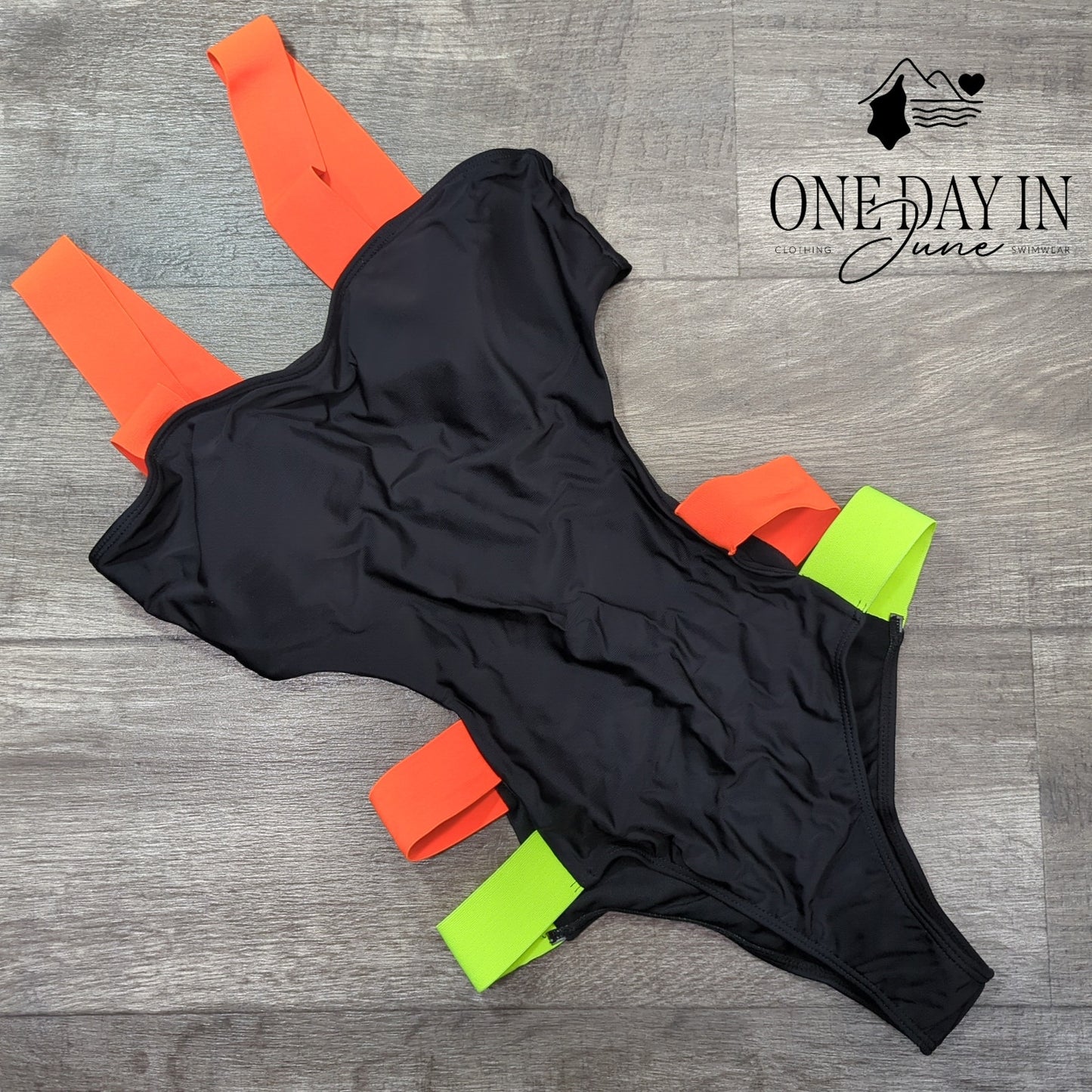 Aleumdr Wide Strap Cut Out Cheeky One Piece Size M