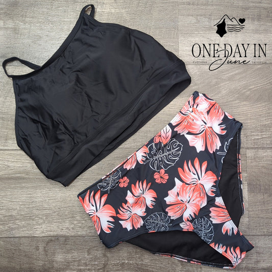 CharmLeaks Crop Top High Waist Bikini Swimsuit Size XL
