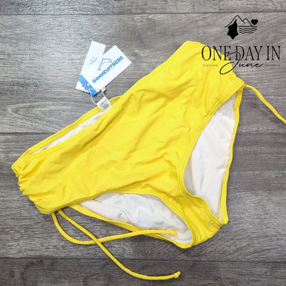 Bonneuitbebe Drawstring Side Bikini Bottom Size L