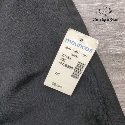 Studio Y Maurices Flat Front Dress Shorts Black NWT Size 7/8