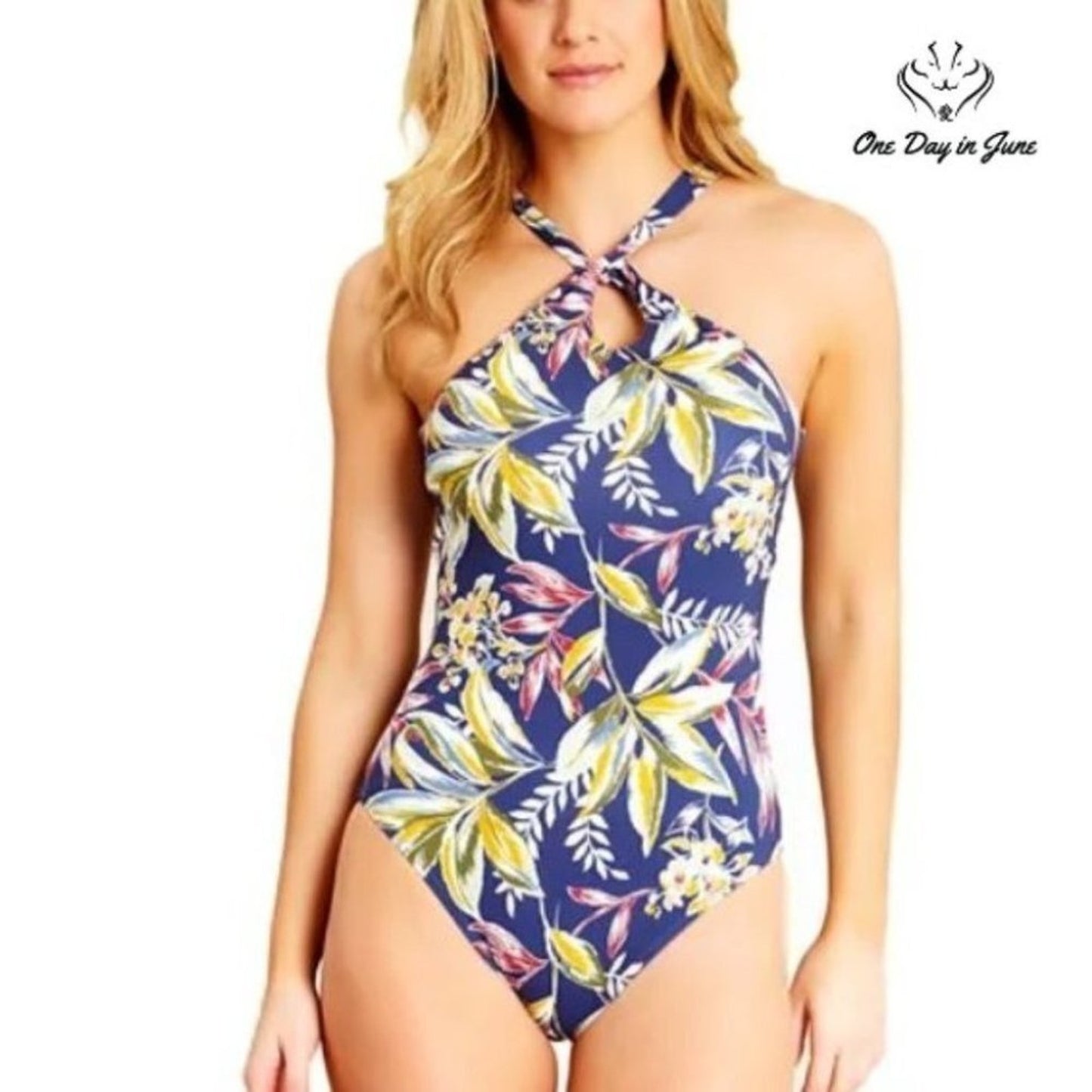 Catalina Floral Halter One Piece Swimsuit Size XL