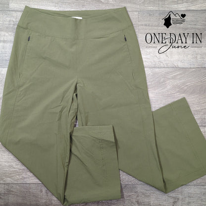 Orvis Wonder Ripstop Wide Leg Crop Pants Tarragon Green NWT Size 4