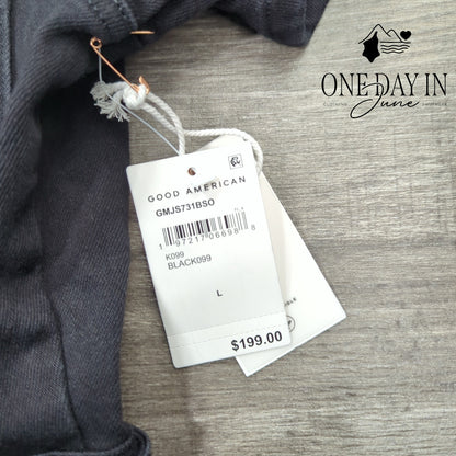 Good American Zip Front Denim Jumpsuit Size L