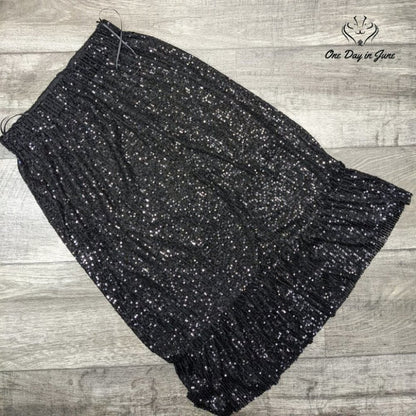 Blue Rain Women's Sequin Layered Elastic Waist Skirt Size XS