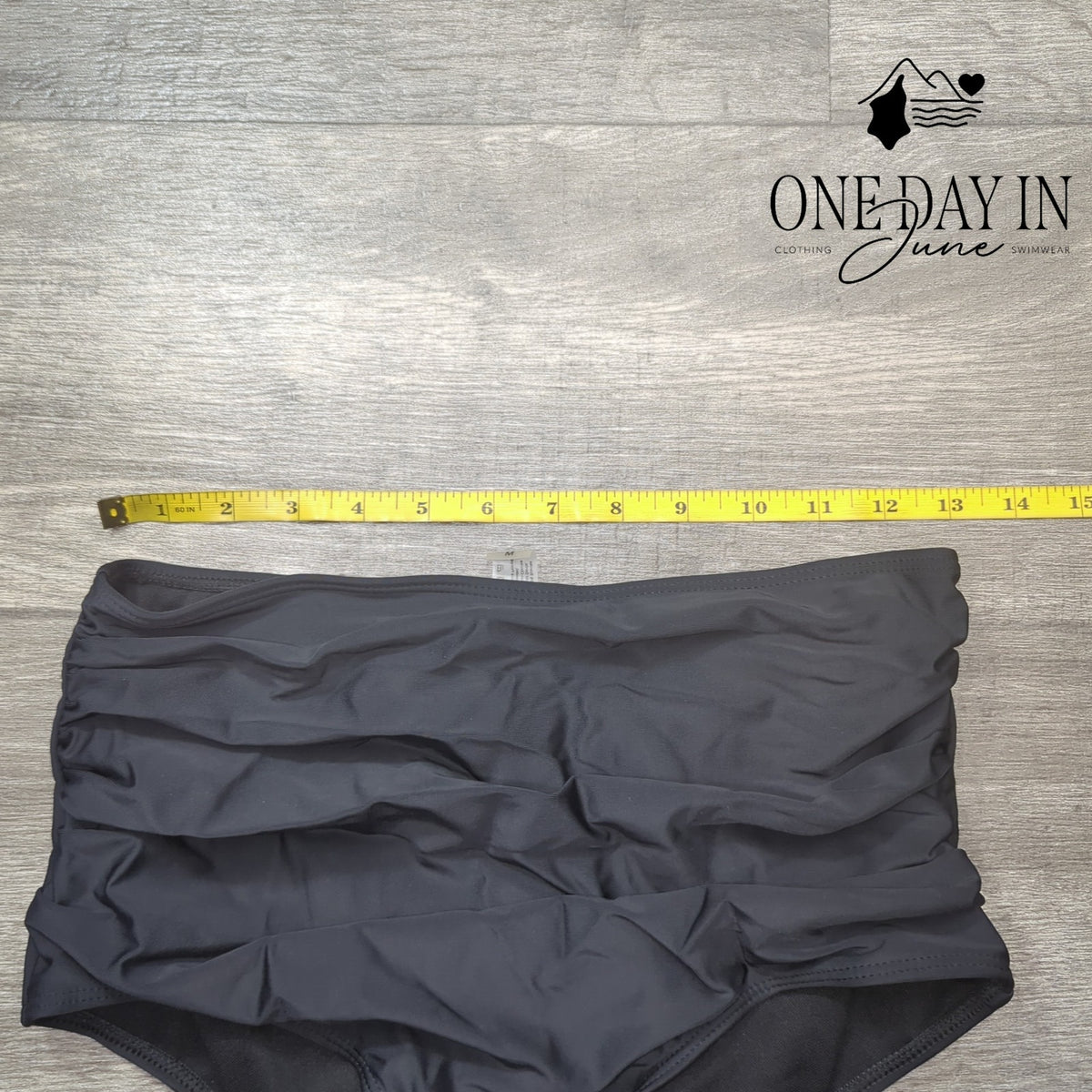 Sporlike High Waist Ruched Bikini Bottom Women's Black Size M