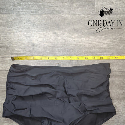 Sporlike High Waist Ruched Bikini Bottom Women's Black Size M